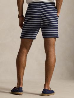 Ralph Lauren Striped Pointelle Jersey Shorts, Newport Navy/Pale Cream - view 2, Newport Navy/Pale Cream