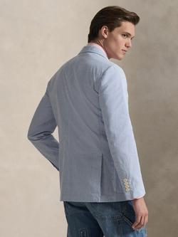 Ralph Lauren Linen Polo Soft Suit Jacket, Bright Blue/White - view 2, Bright Blue/White