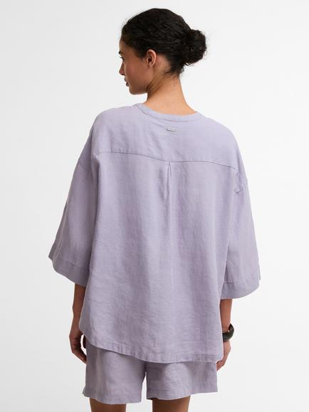 Barbour Selena Linen Shirt, Heather Mist - view 2, Heather Mist