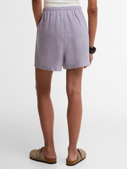 Barbour Oakley Pure Linen Shorts, Heather Mist - view 2, Heather Mist