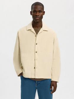 Selected Ray Relaxed Overshirt, Raw Cotton, Raw Cotton