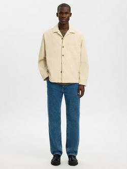 Selected Ray Relaxed Overshirt, Raw Cotton - view 2, Raw Cotton