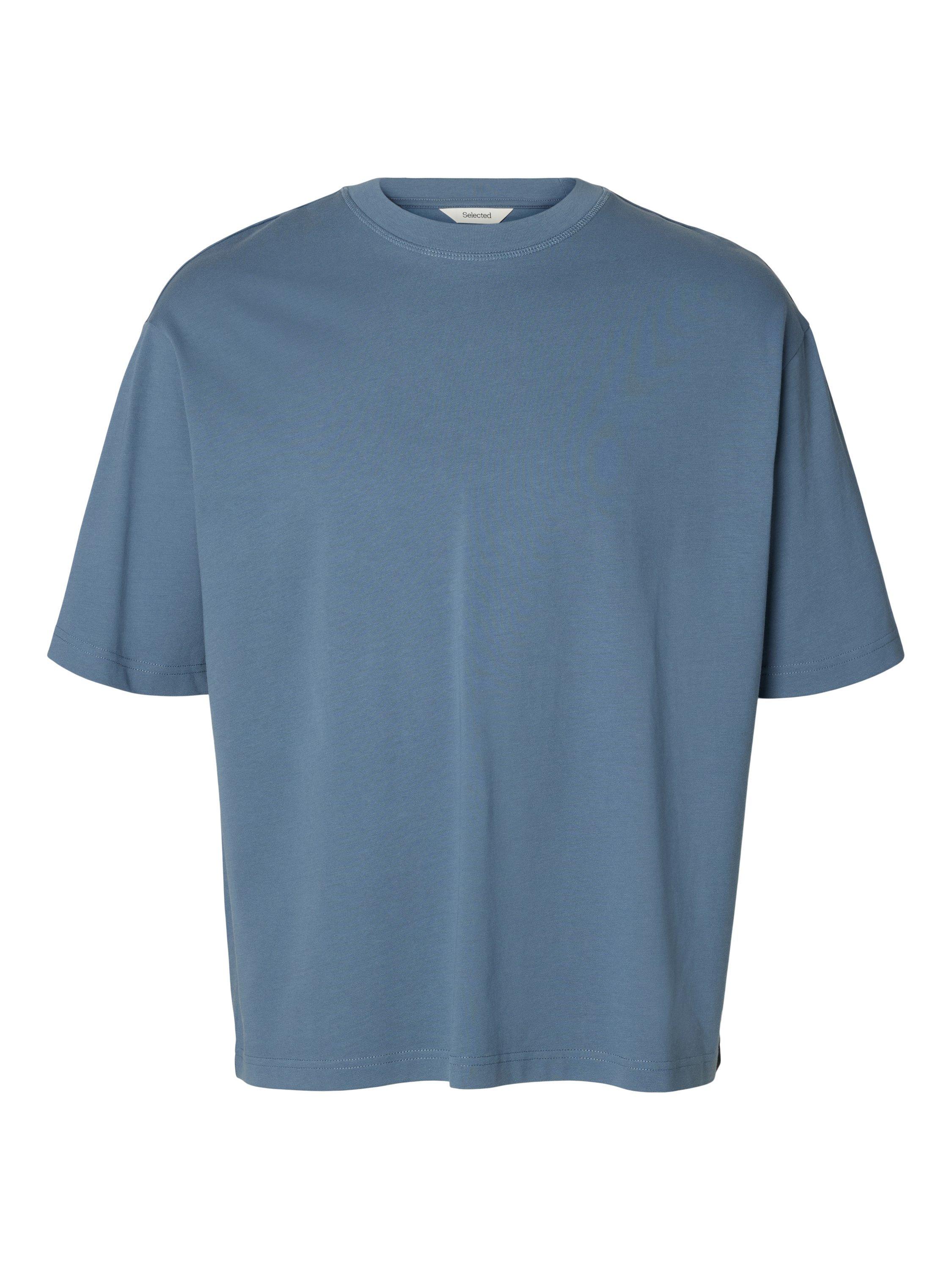 Product image 6 of 6, which shows Selected Relaxed T-Shirt, Blue Mirage, S
