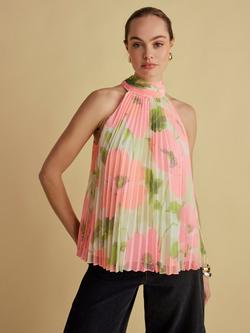 FLORERE Tie Back Halterneck Top, Multi, Multi