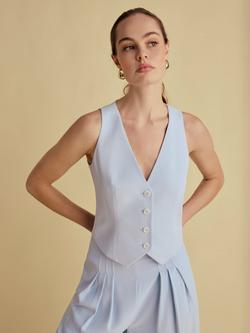FLORERE Tailored Waistcoat, Light Blue, Light Blue