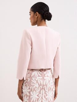 Phase Eight Elizabeth Collarless Jacket, Pale Pink - view 2, Pale Pink