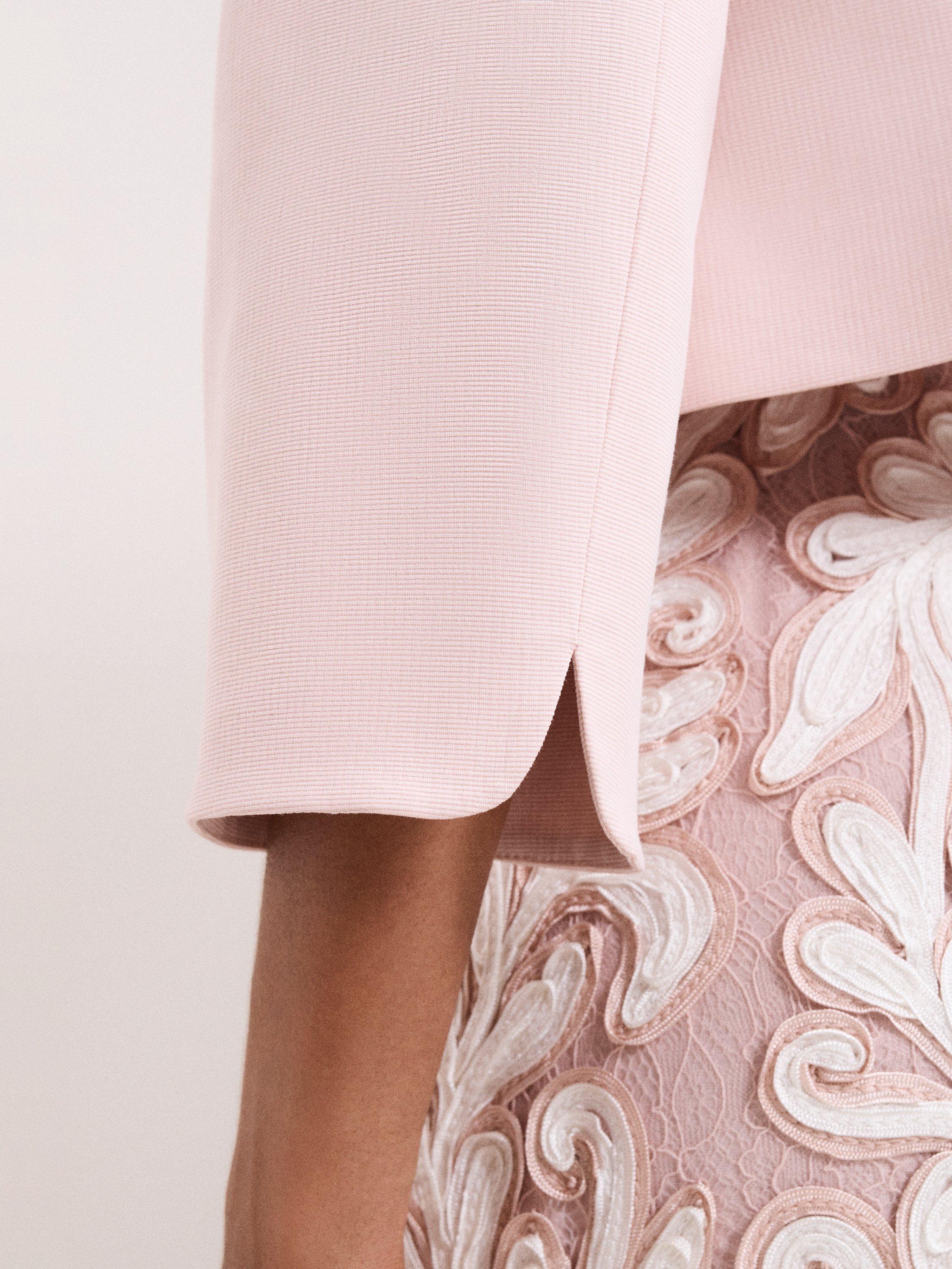 Product image 7 of 7, which shows Phase Eight Elizabeth Collarless Jacket, Pale Pink, 10