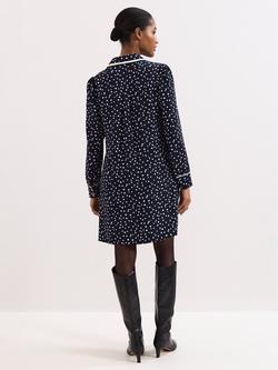 Phase Eight Kylie Spot Shirt Dress, Navy/Ivory - view 2, Navy/Ivory