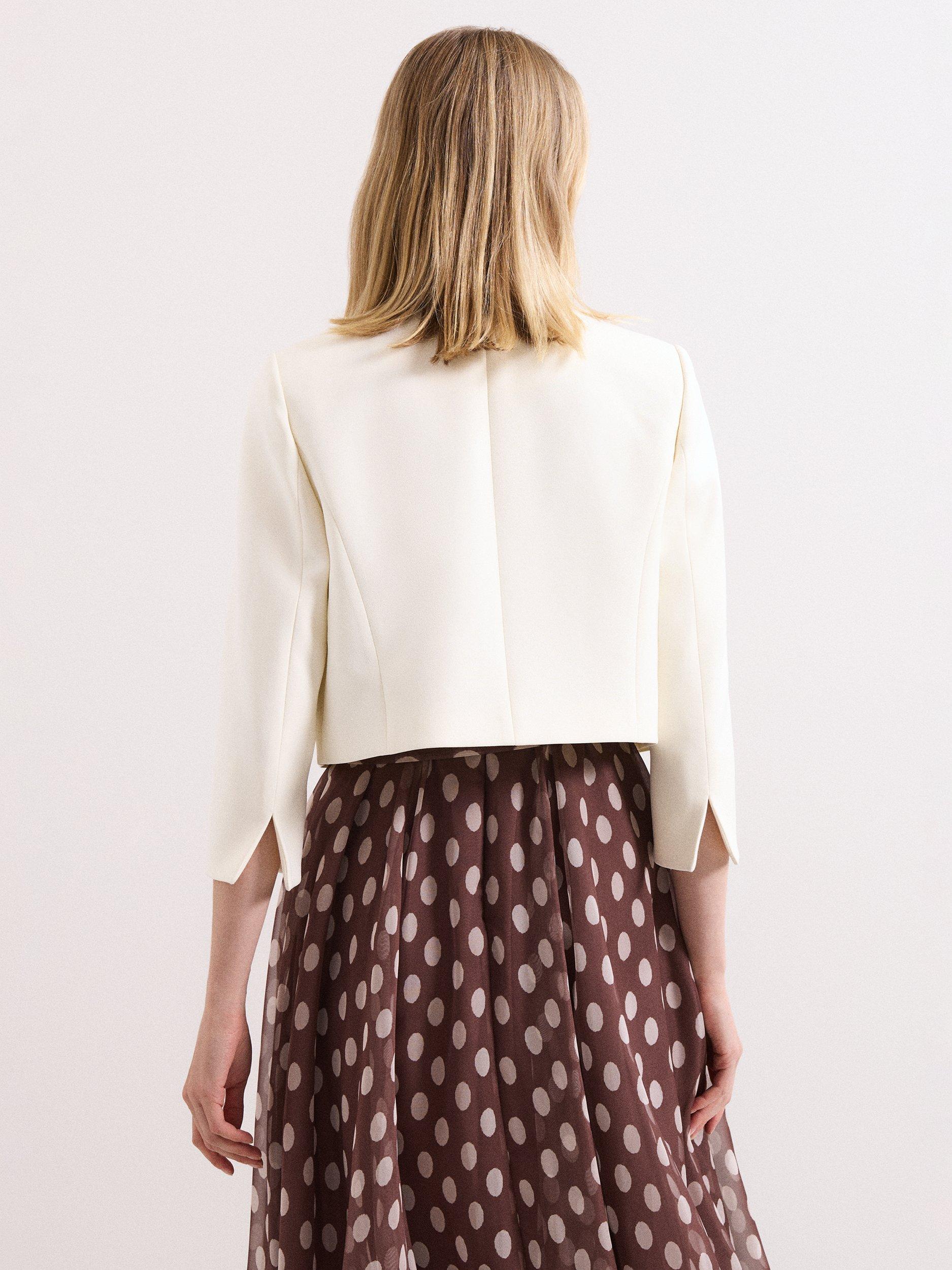 Product image 2 of 9, which shows Phase Eight Catherine Collarless Jacket, Cream, 10