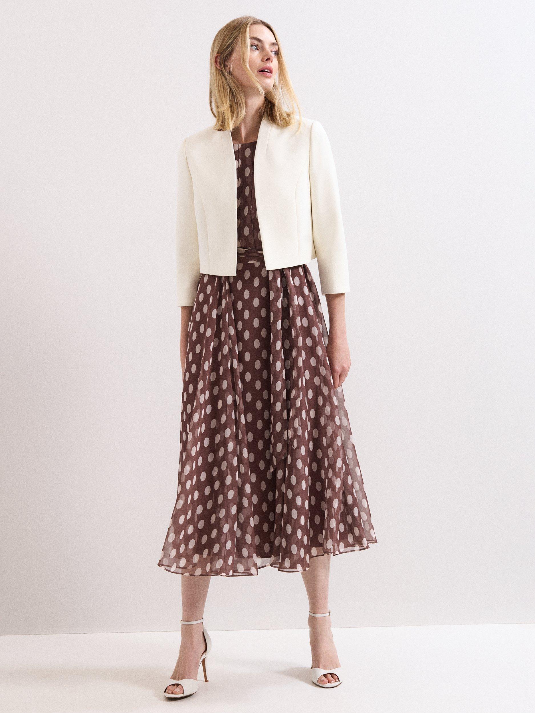 Product image 3 of 9, which shows Phase Eight Catherine Collarless Jacket, Cream, 10