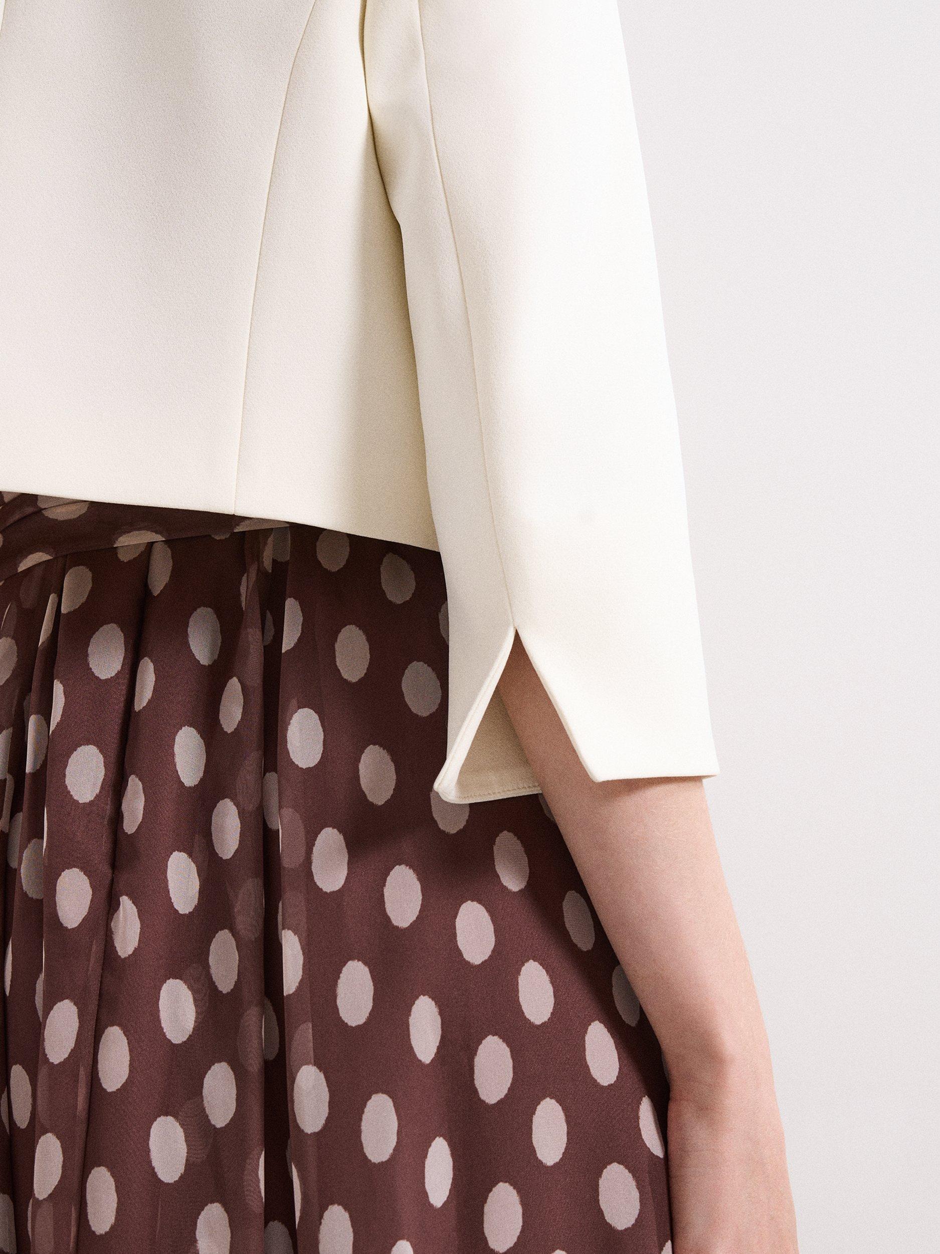 Product image 8 of 9, which shows Phase Eight Catherine Collarless Jacket, Cream, 10