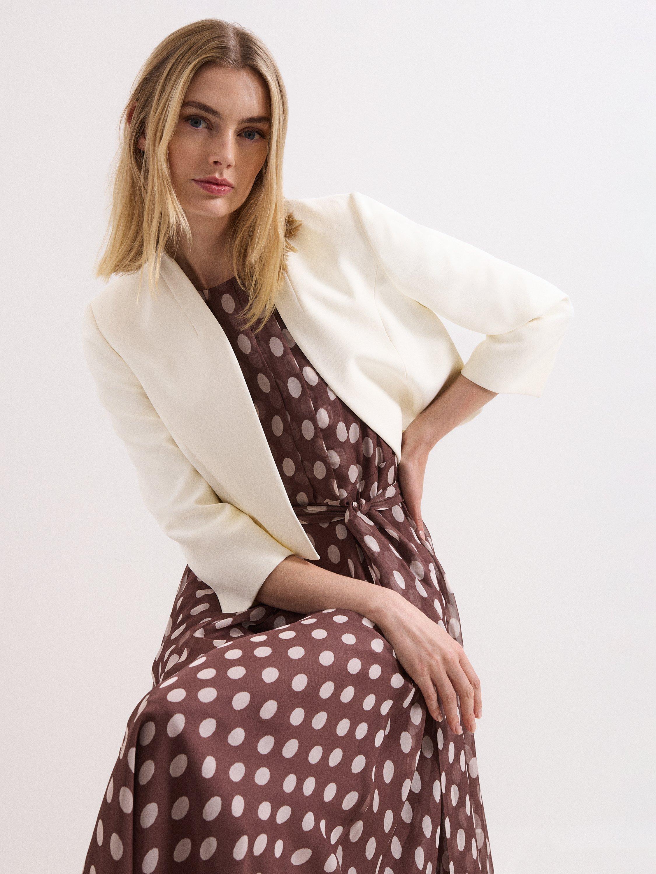 Product image 9 of 9, which shows Phase Eight Catherine Collarless Jacket, Cream, 10
