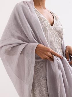 Phase Eight Oversized Scarf, Silver - view 2, Silver