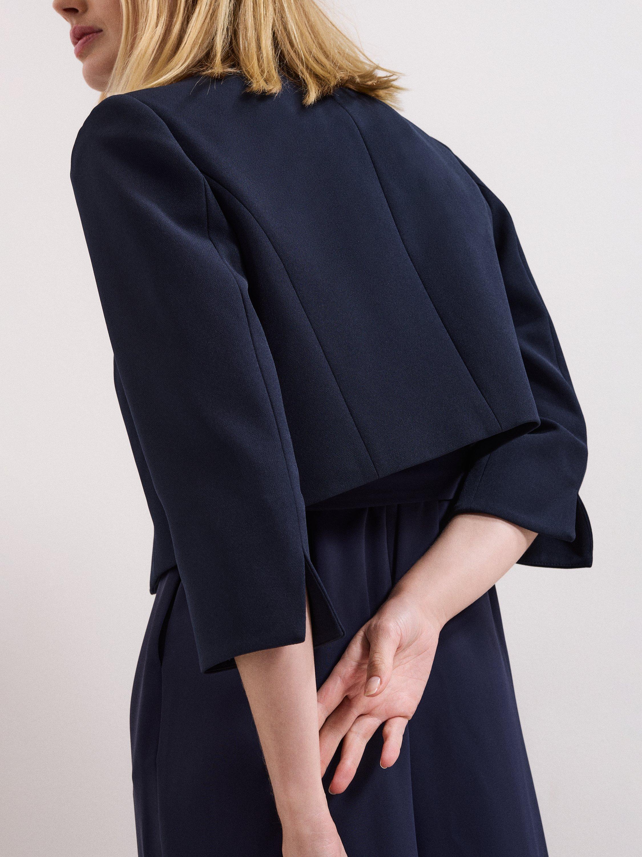 Product image 7 of 8, which shows Phase Eight Catherine Collarless Jacket, Navy, 6