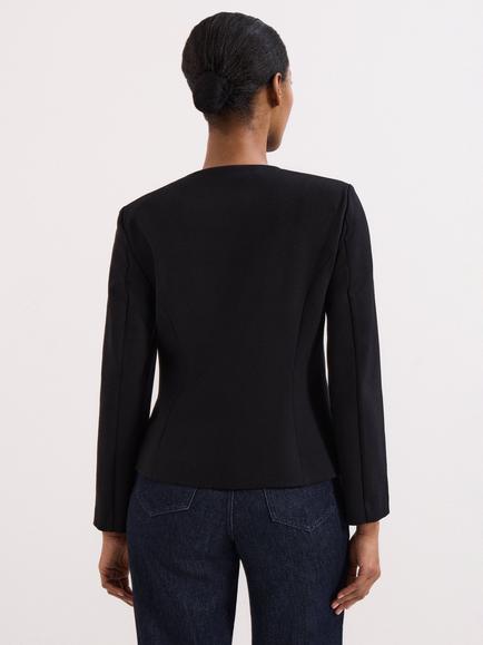 Phase Eight Danni Ponte Fitted Jacket, Black - view 2, Black