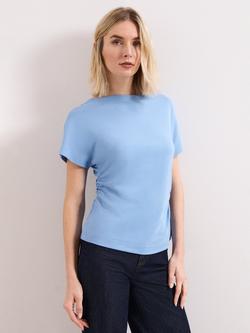 Phase Eight Faye Ruched Detail T-Shirt, Blue, Blue