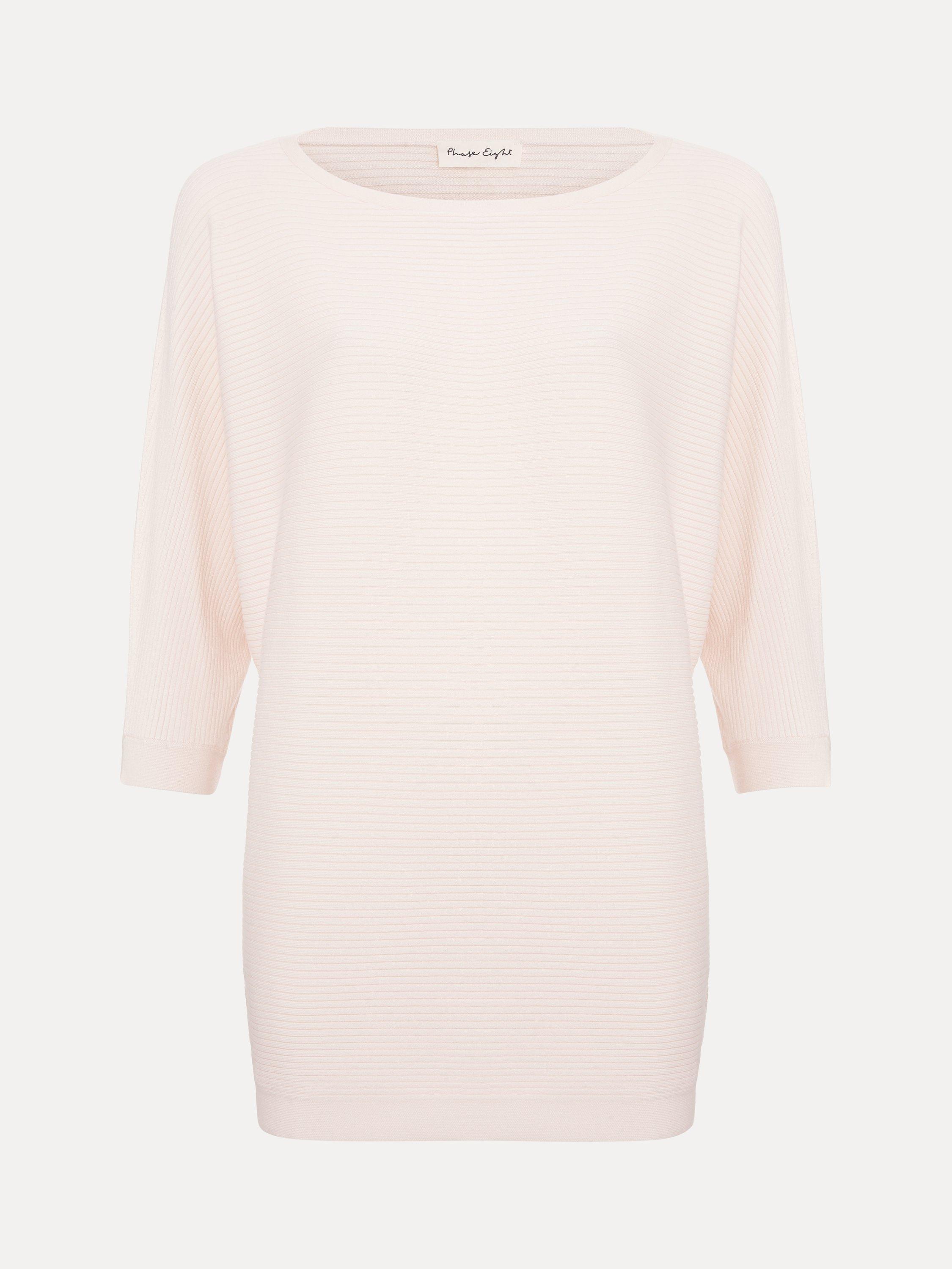 Product image 5 of 9, which shows Phase Eight Giana Ribbed Jumper, Natural, L