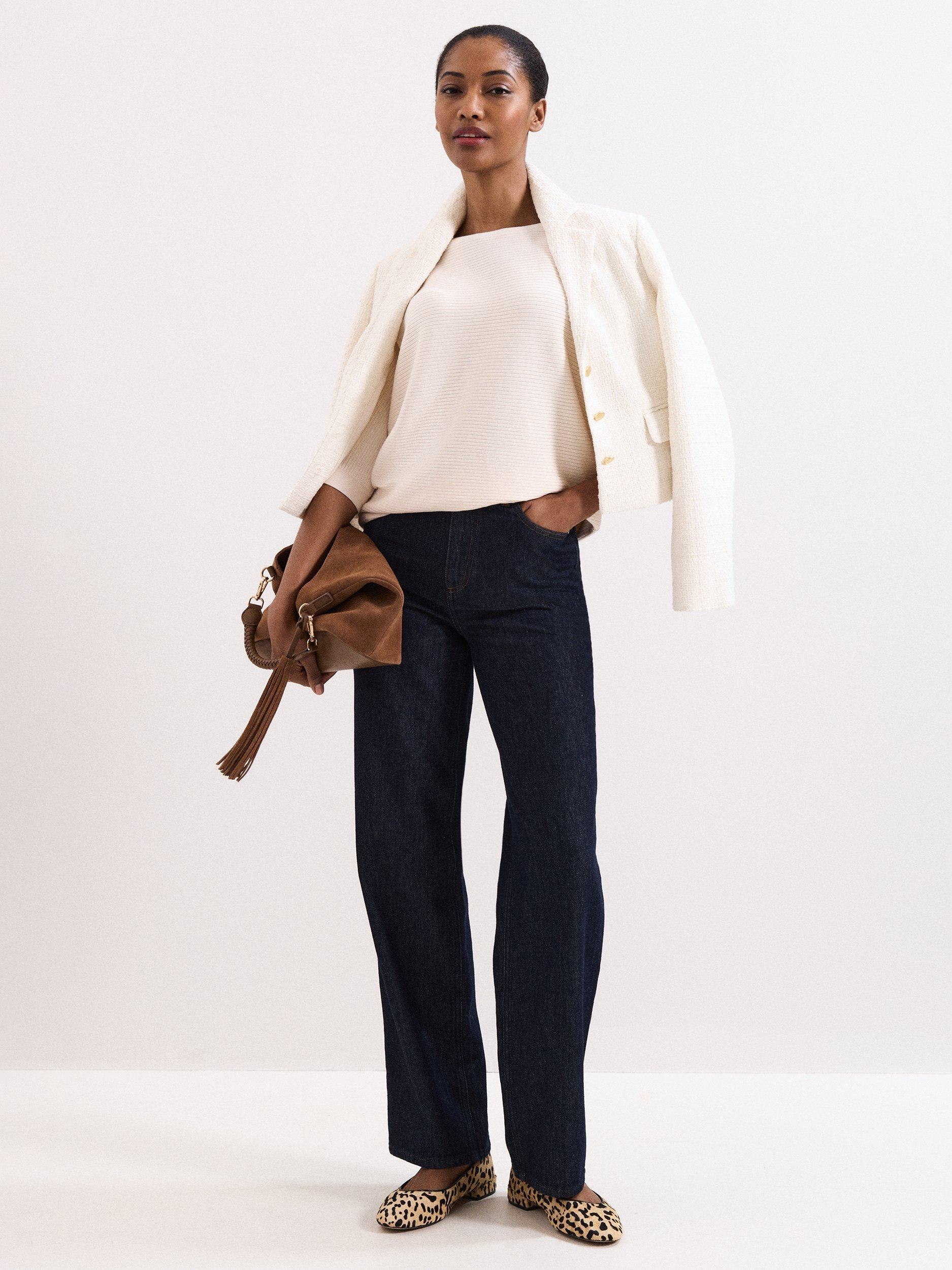 Product image 8 of 9, which shows Phase Eight Giana Ribbed Jumper, Natural, L