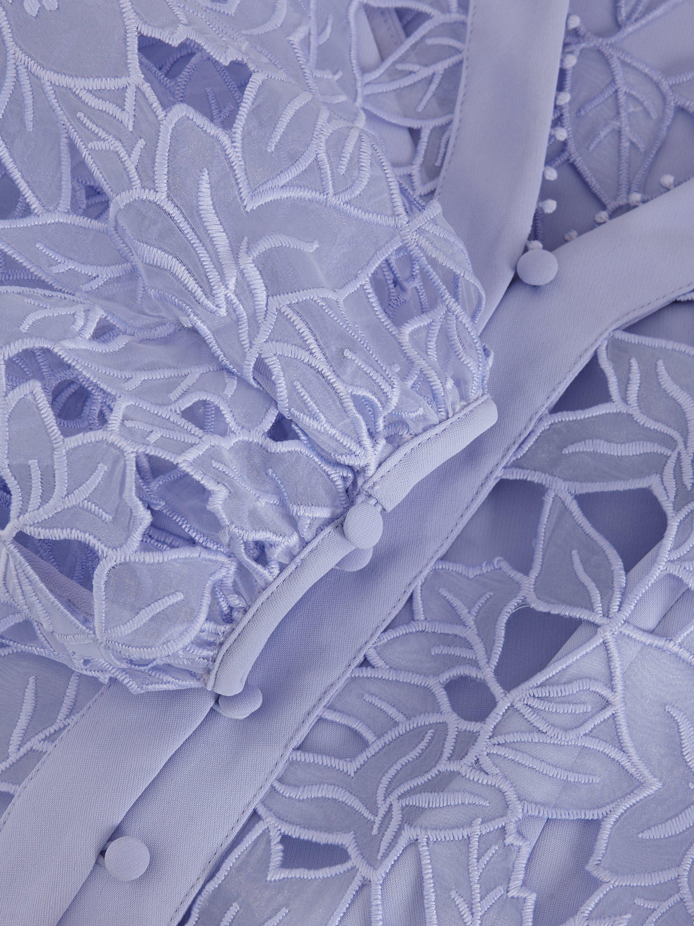 Product image 6 of 9, which shows Phase Eight Petite Winona Lace Top Jumpsuit, Pale Blue, 10