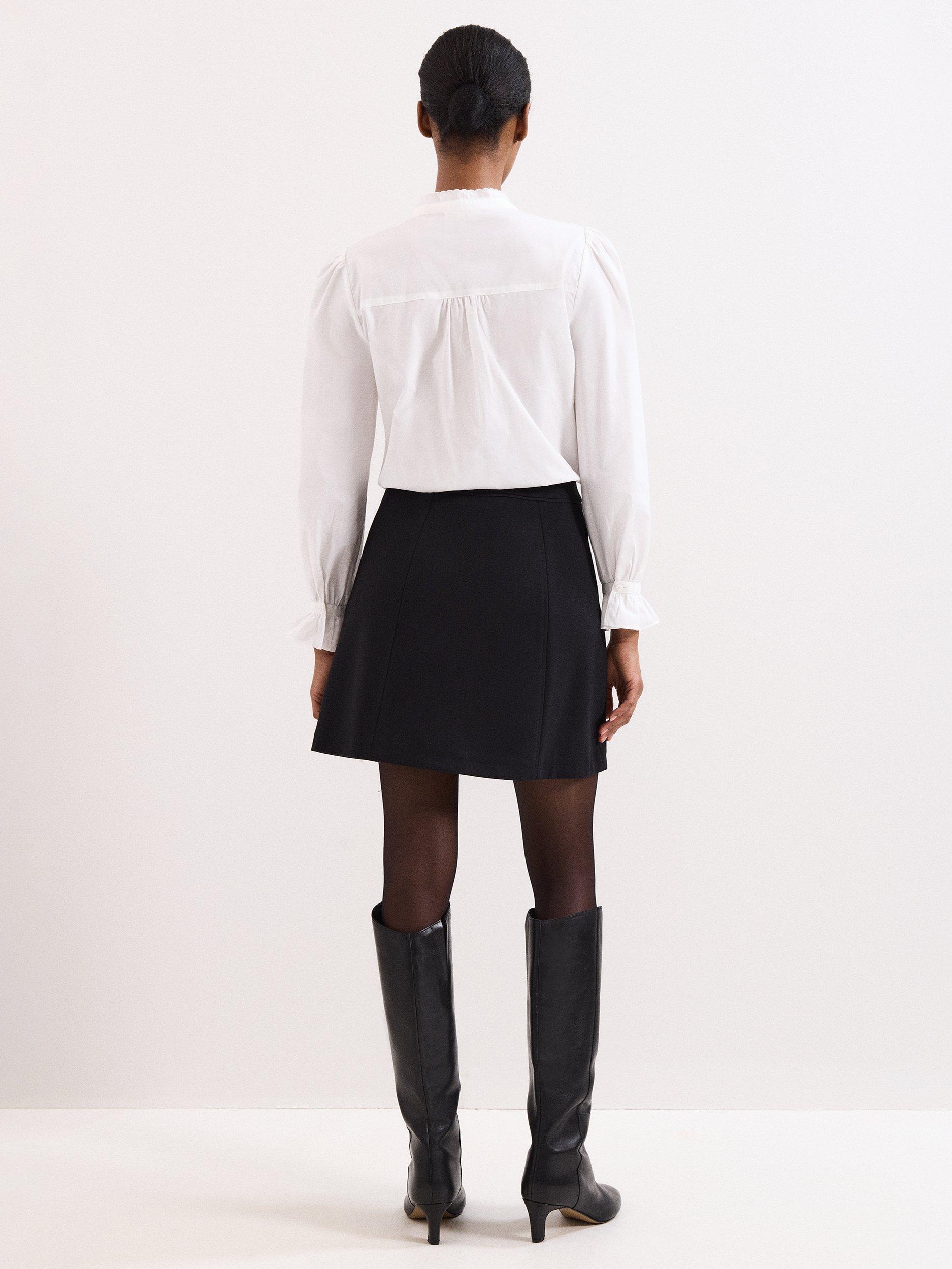 Product image 2 of 8, which shows Phase Eight Danni Ponte Mini Skirt, Black, 10