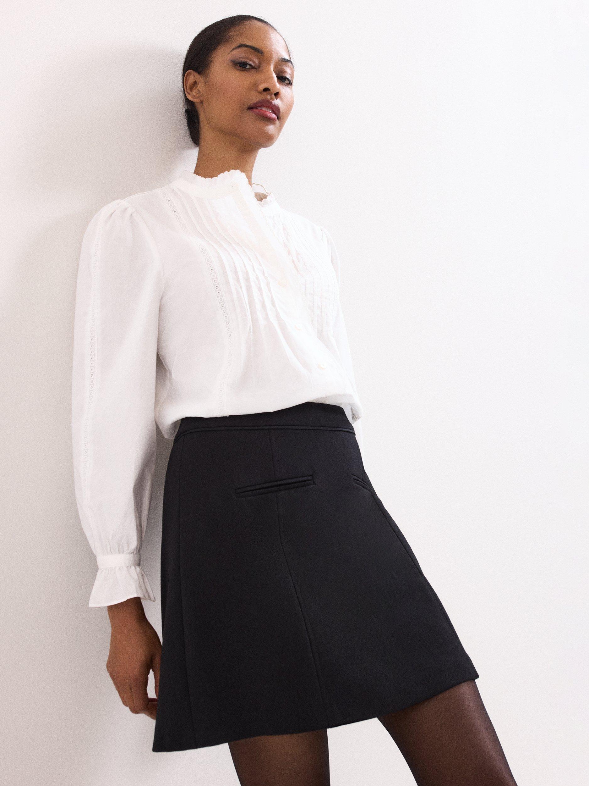 Product image 7 of 8, which shows Phase Eight Danni Ponte Mini Skirt, Black, 10