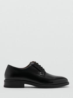 Mango Paris Faux Leather Derby Shoes, Black