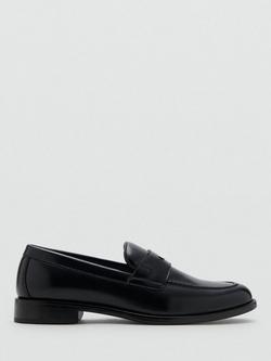 Mango Parismo Faux Leather Loafers, Black, Black