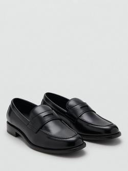 Mango Parismo Faux Leather Loafers, Black - view 2, Black