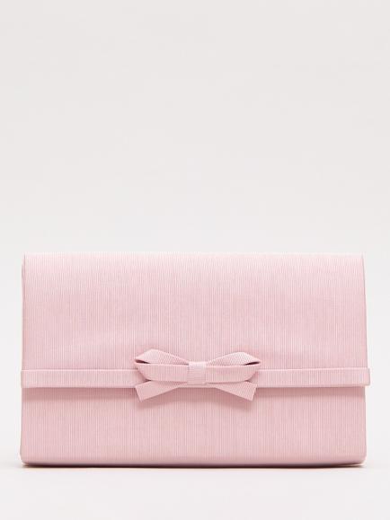 Phase Eight Grosgrain Bow Clutch Bag, Pale Pink, Pale Pink
