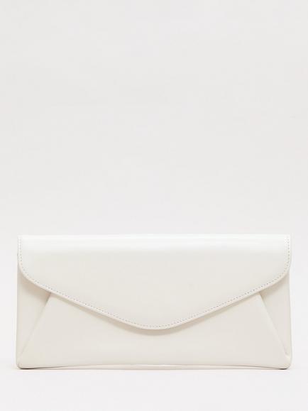 Phase Eight Envelope Pure Leather Clutch Bag, Cream, Cream