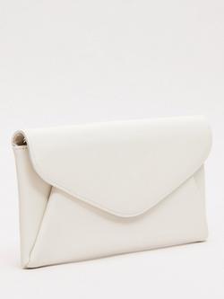 Phase Eight Envelope Pure Leather Clutch Bag, Cream - view 2, Cream