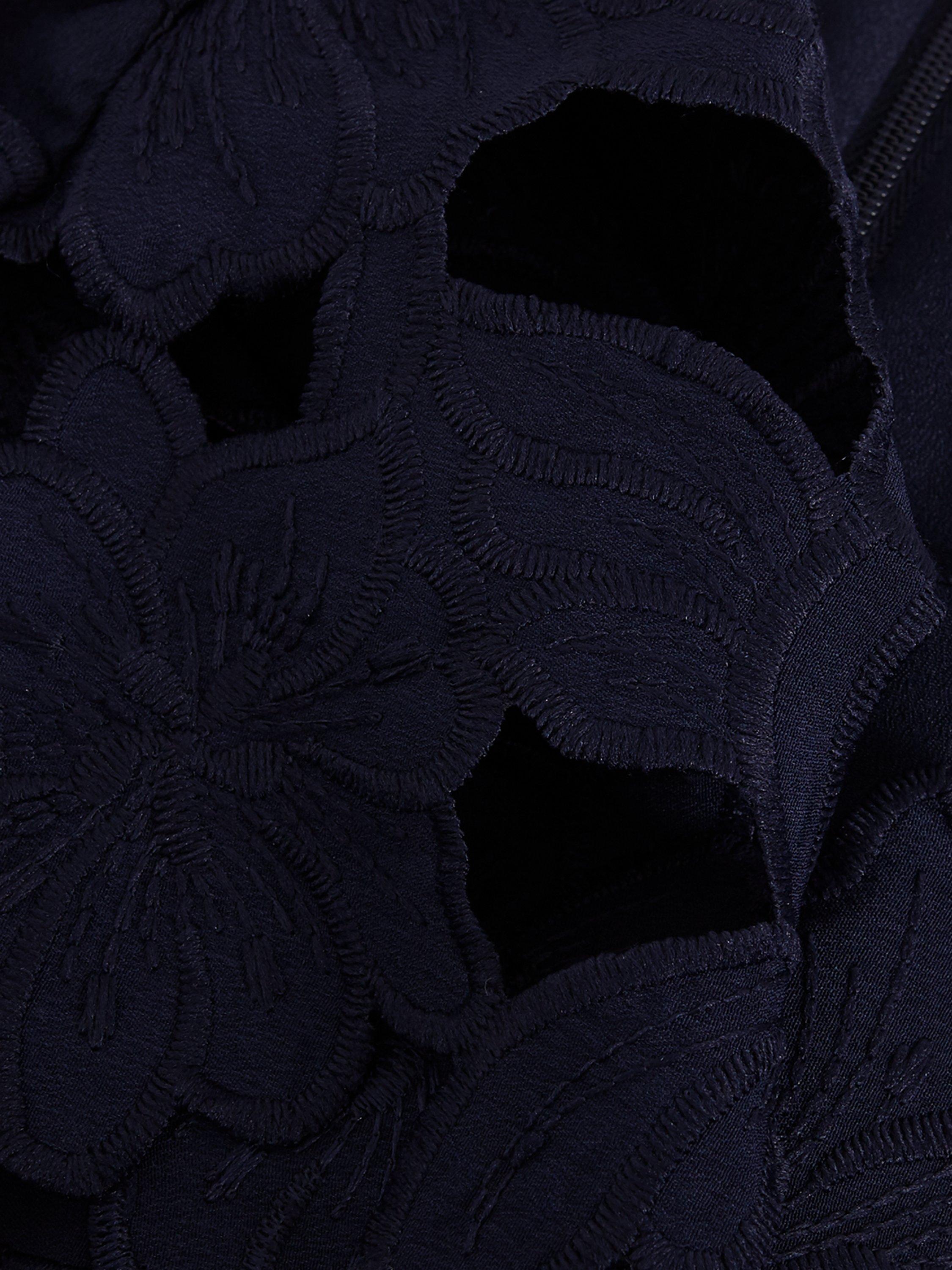 Product image 6 of 9, which shows Phase Eight Petite Leilani Lace Midi Dress, Navy, 10