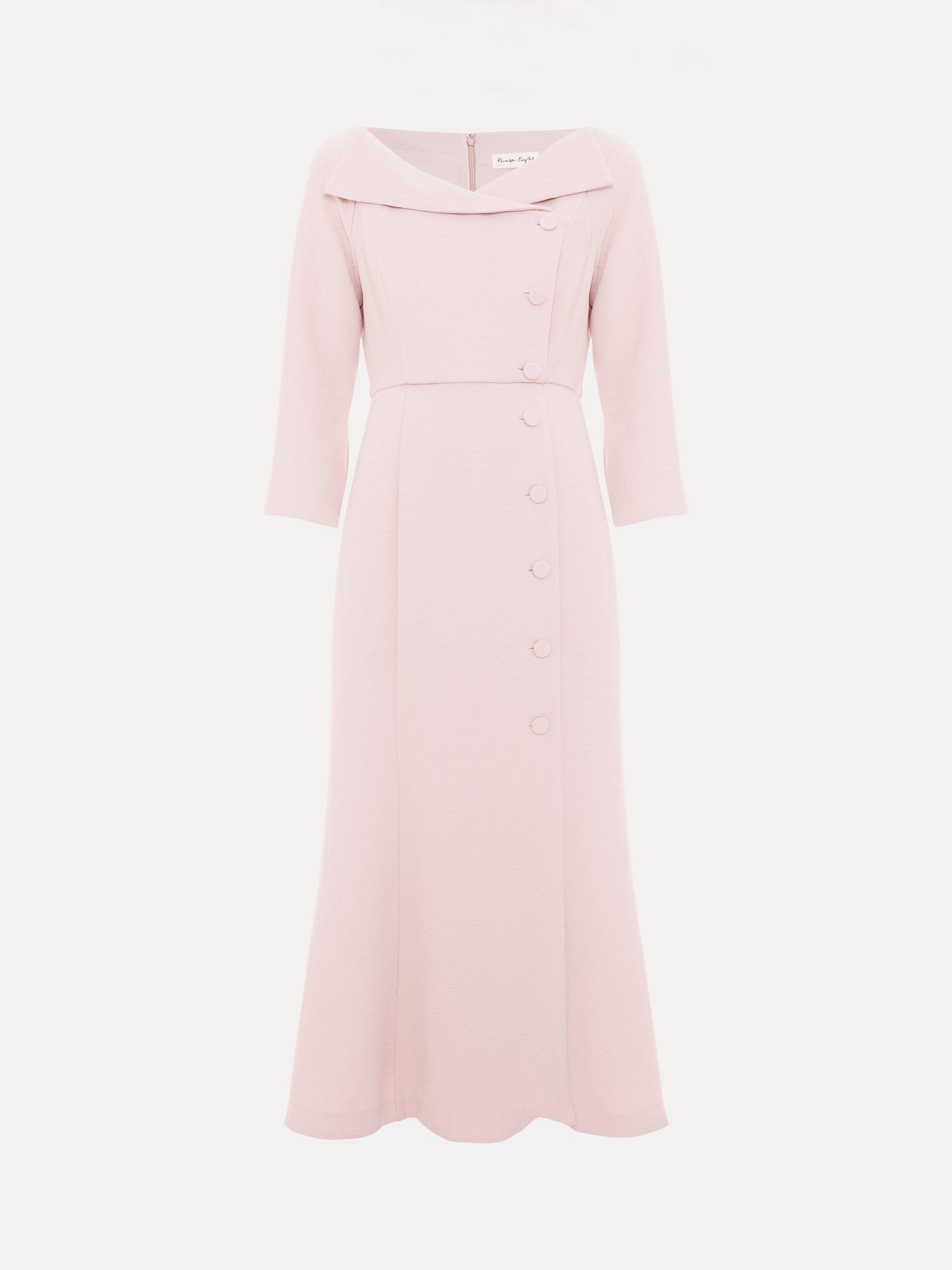 Product image 5 of 9, which shows Phase Eight Sienna Tuxedo Dress, Pale Pink, 10