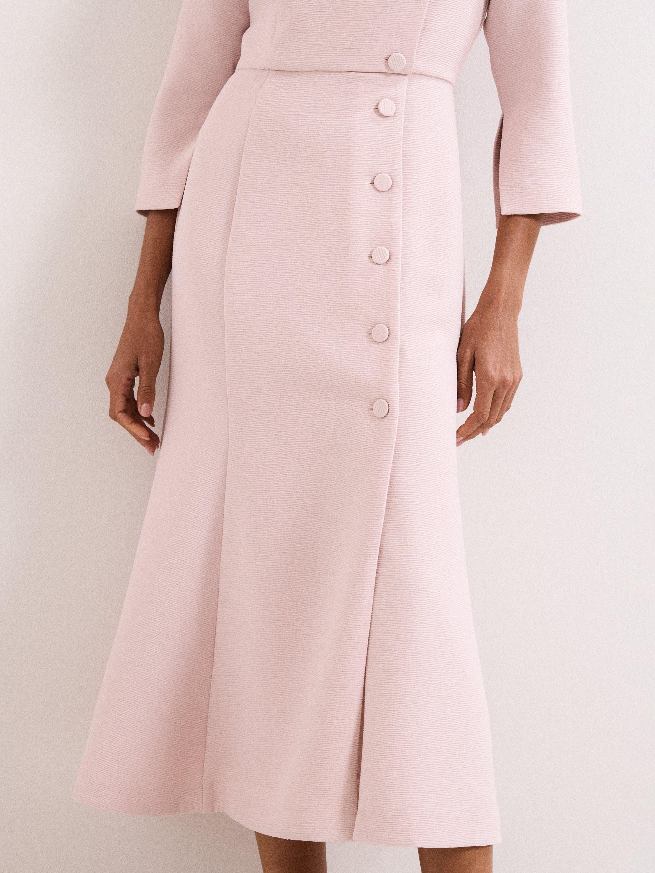 Product image 9 of 9, which shows Phase Eight Sienna Tuxedo Dress, Pale Pink, 10