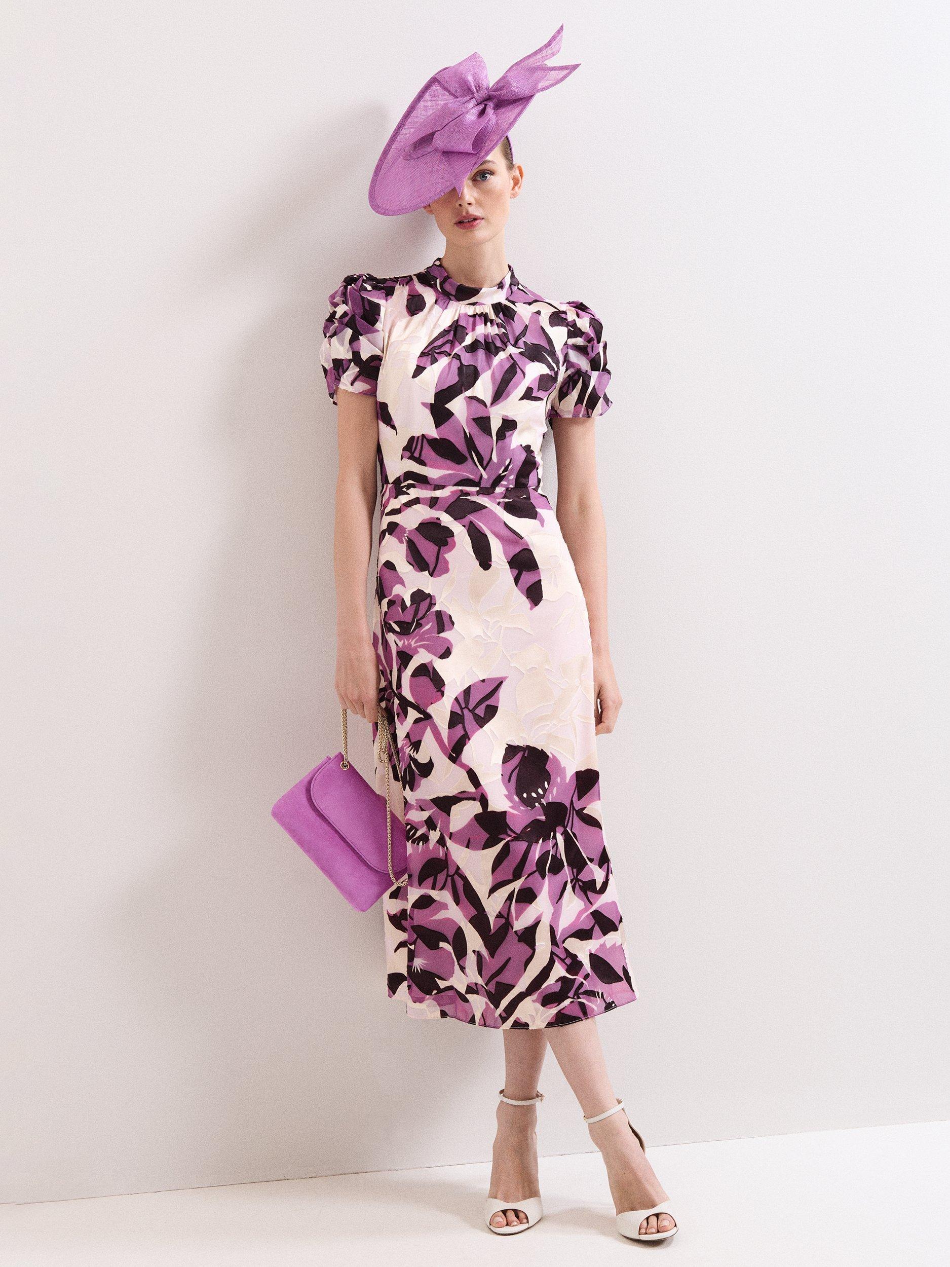 PHUPHA: Tiwas Phurung Ceremony　2LP Phase Eight Tilly Floral Burnout Midi Dress, Cream