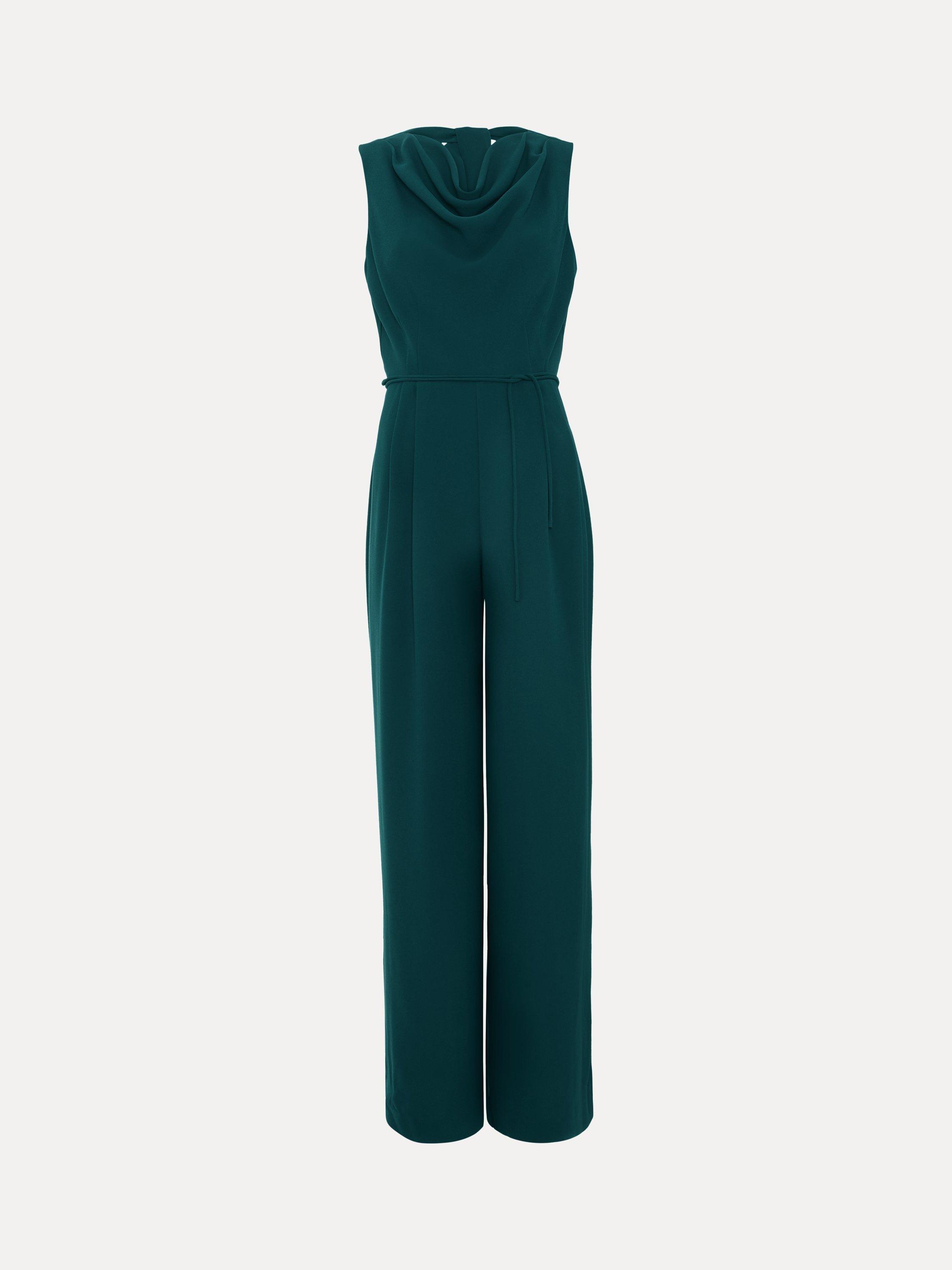 Product image 5 of 8, which shows Phase Eight Monique Cowl Neck Jumpsuit, Teal, 10