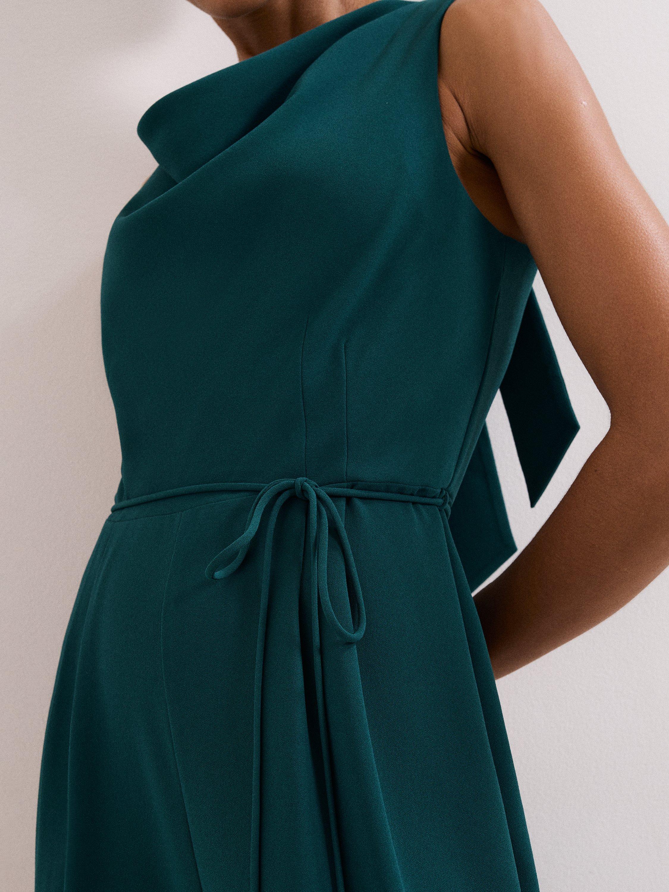 Product image 7 of 8, which shows Phase Eight Monique Cowl Neck Jumpsuit, Teal, 10