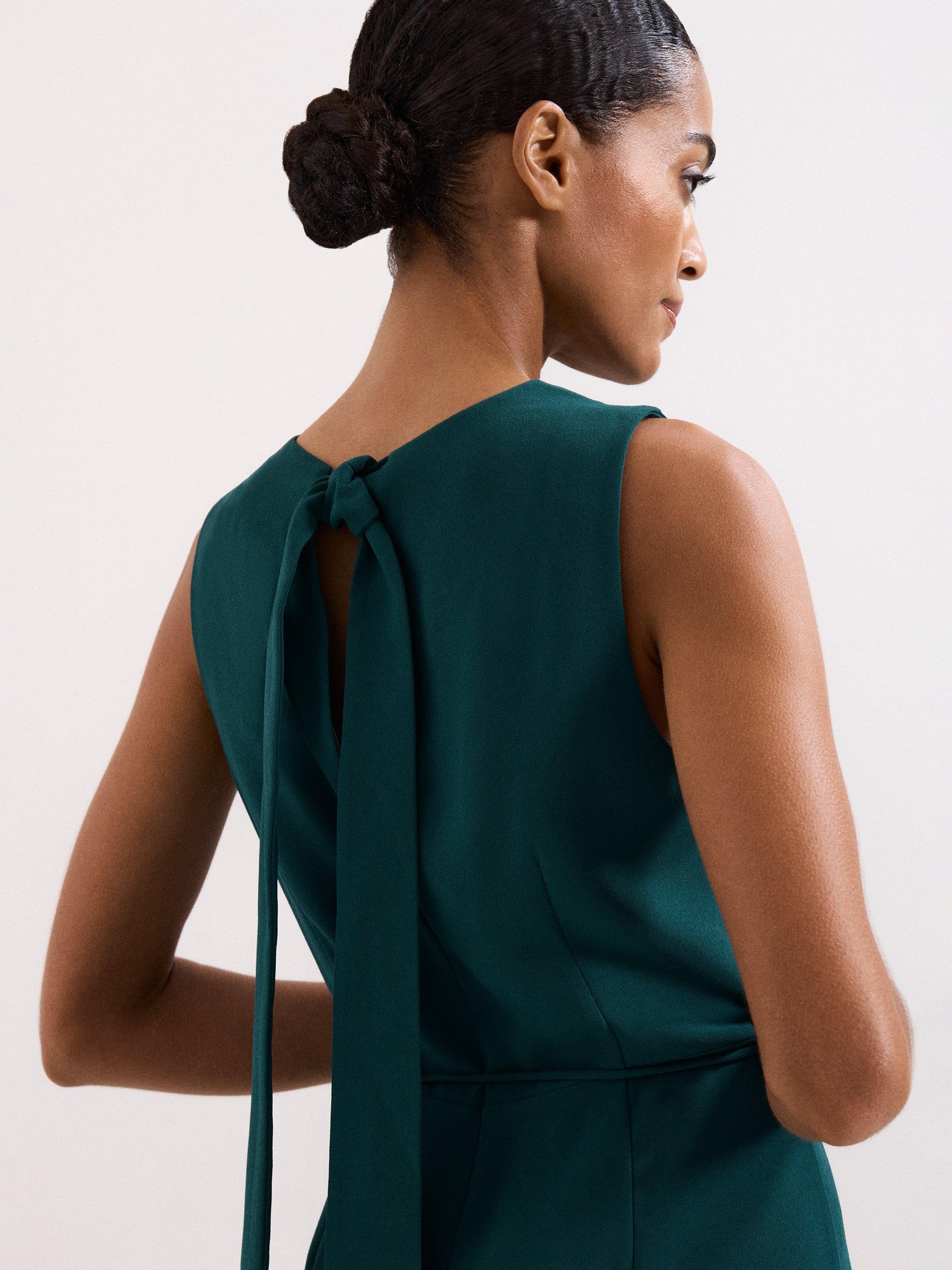 Product image 8 of 8, which shows Phase Eight Monique Cowl Neck Jumpsuit, Teal, 10