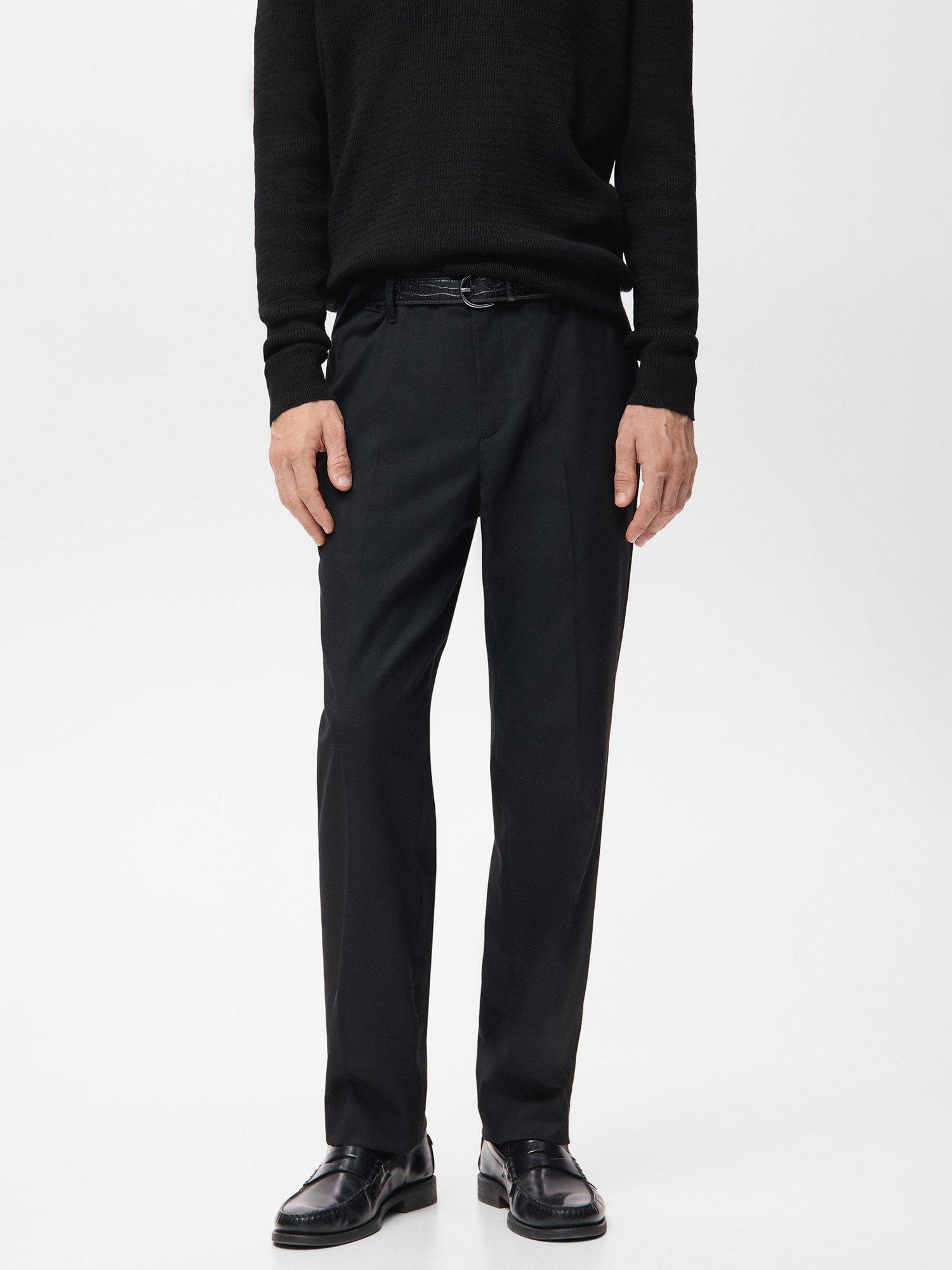 Mango Dover Straight-Leg Tailored Trousers, Black