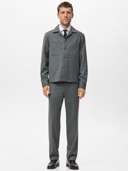 Mango Dover Straight-Leg Tailored Trousers, Grey - view 2, Grey
