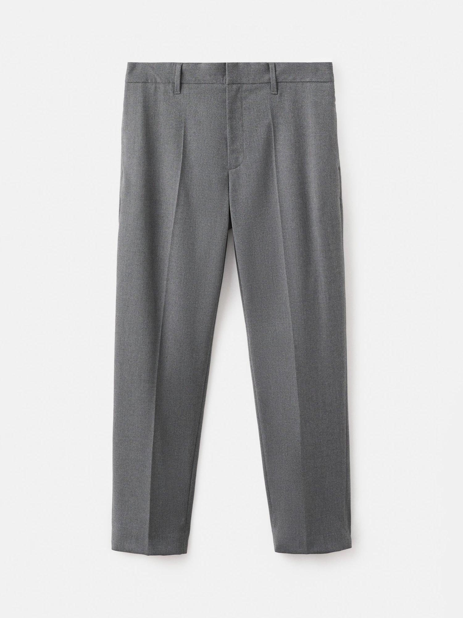 Product image 3 of 8, which shows Mango Dover Straight-Leg Tailored Trousers, Grey, 30