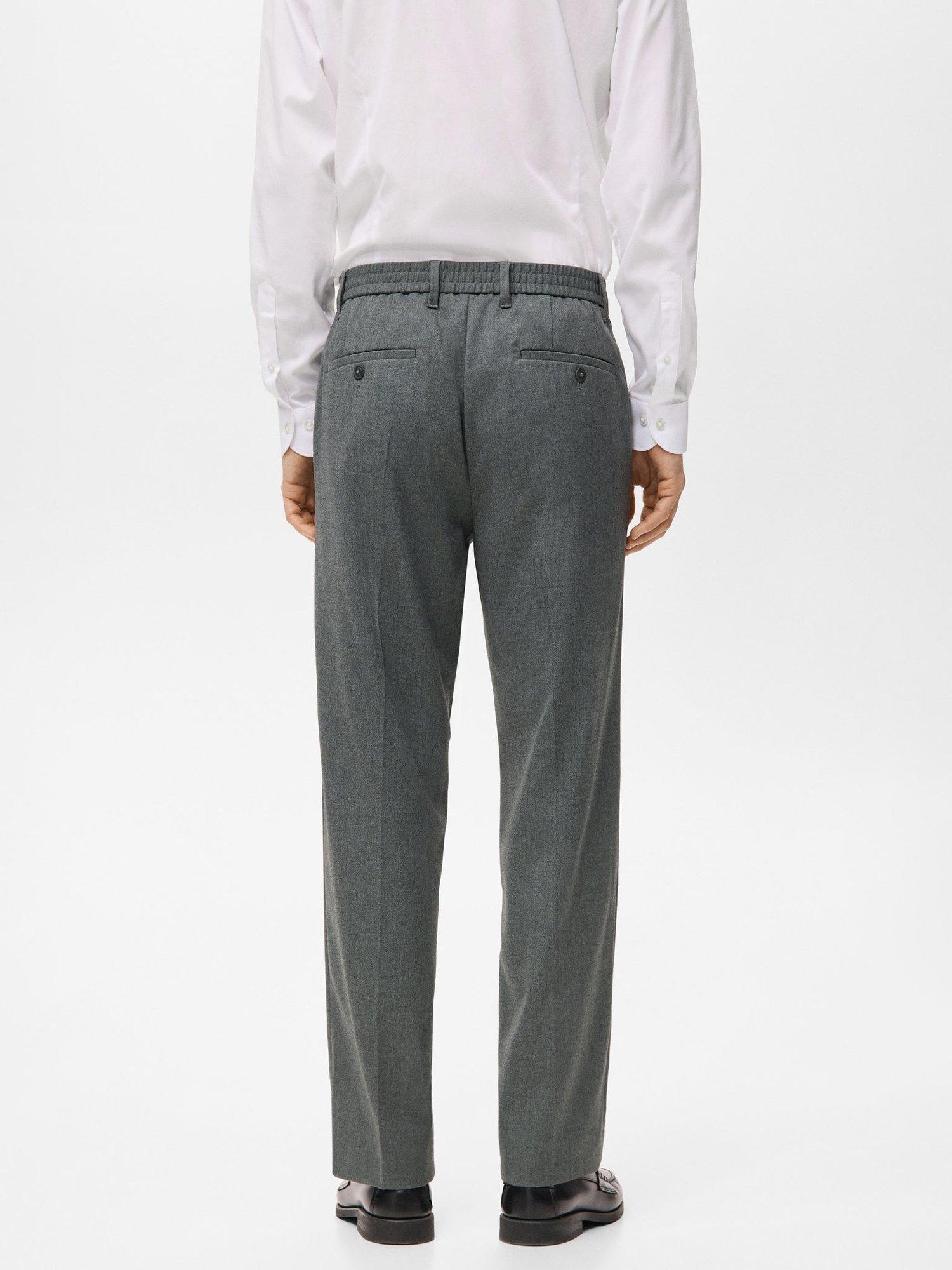 Product image 4 of 8, which shows Mango Dover Straight-Leg Tailored Trousers, Grey, 30
