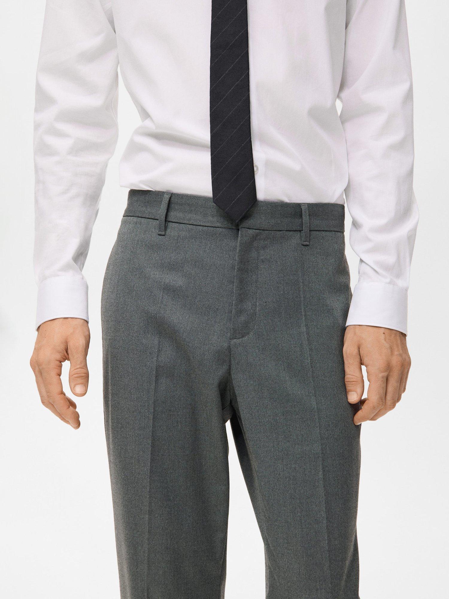 Product image 6 of 8, which shows Mango Dover Straight-Leg Tailored Trousers, Grey, 30