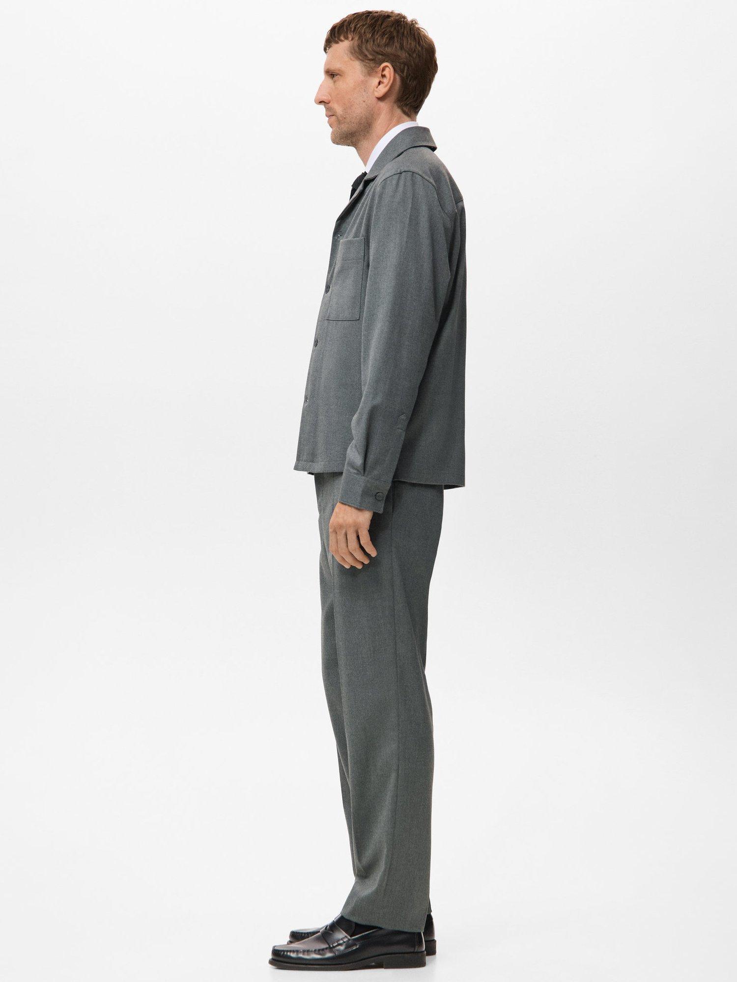 Product image 7 of 8, which shows Mango Dover Straight-Leg Tailored Trousers, Grey, 30