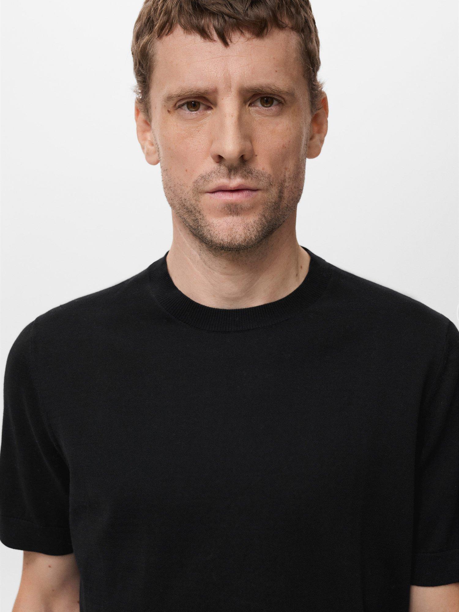 Product image 6 of 8, which shows Mango Arraona Cotton T-Shirt, Black, S