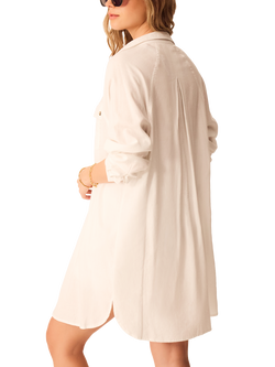 Accessorize Long Sleeve Knee-Length Beach Shirt, White - view 2, White