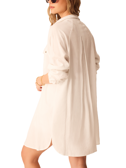 Accessorize Long Sleeve Knee-Length Beach Shirt, White - view 2, White