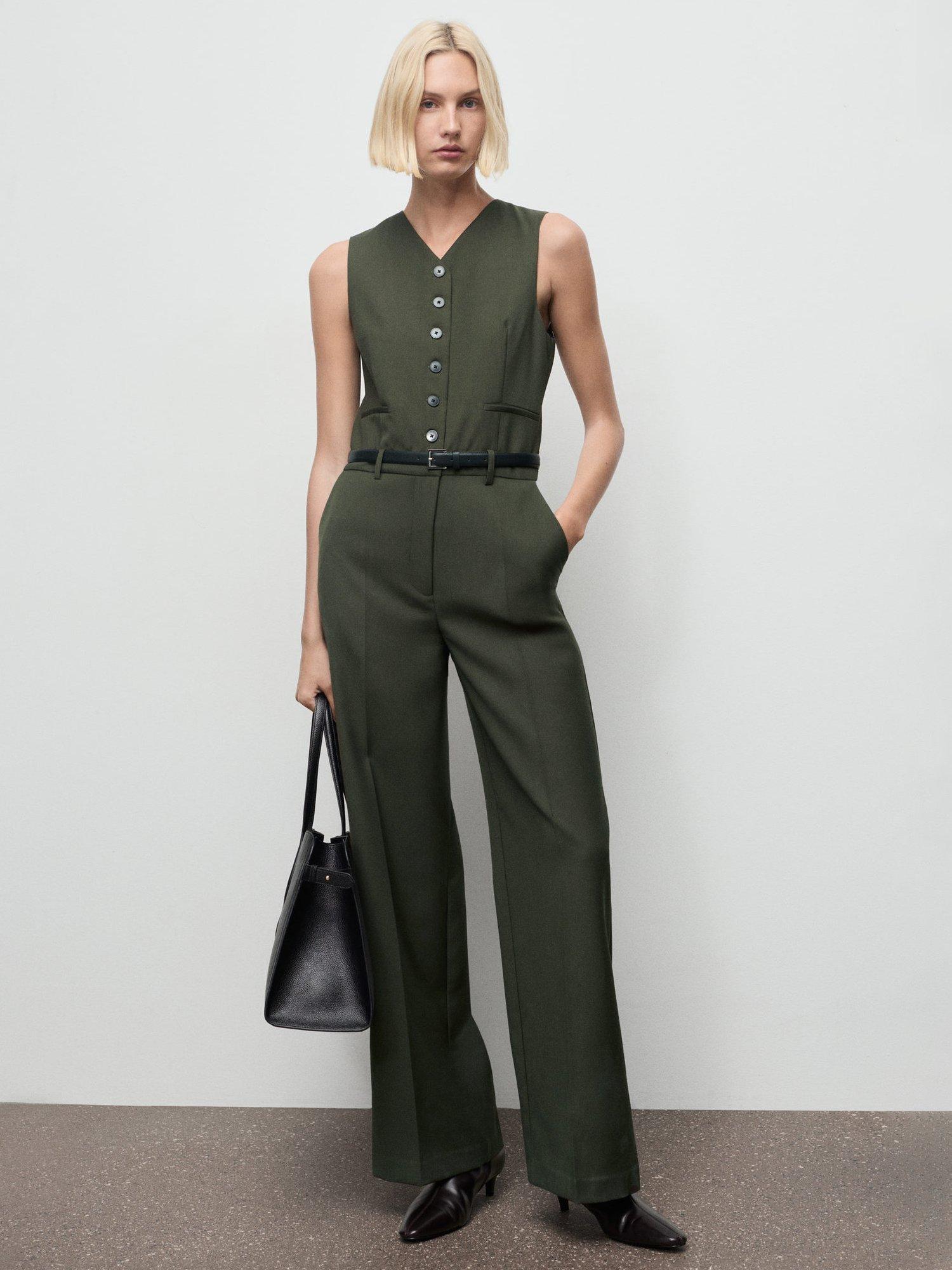 Product image 1 of 7, which shows Mango Eune Jumpsuit, Beige/Khaki, L
