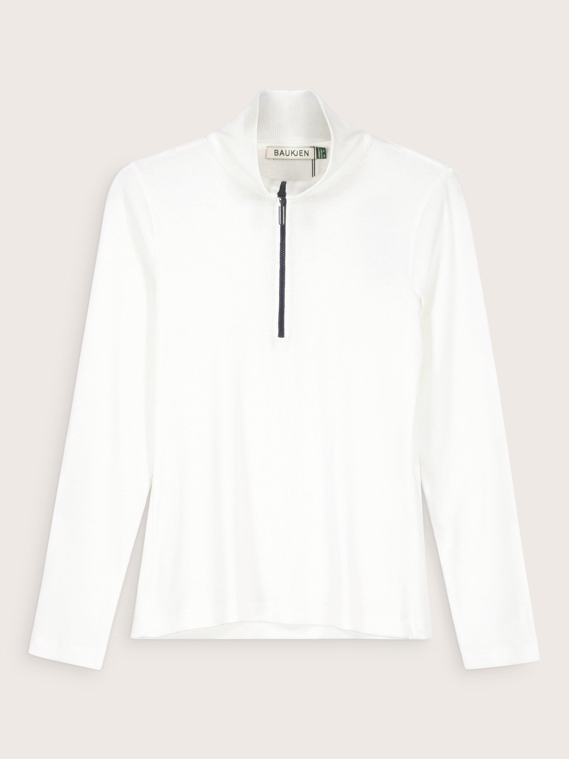 Product image 4 of 6, which shows Baukjen Clayton Zip Turtleneck Top, Soft White, 6