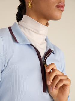 Baukjen Joely Zip Collar Jersey Top, Ice Blue/Plum - view 2, Ice Blue/Plum